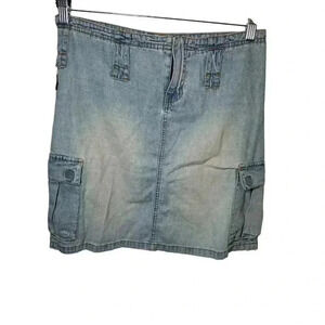 Vintage Tommy Hilfiger Cargo Mini Skirt Womens 7 Denim 100% cotton Pockets